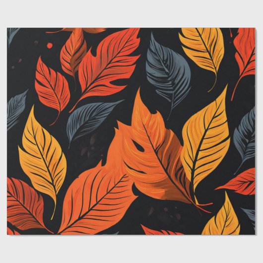 Herbstleuchte: strahlende Blättermuster Geschenkpapier (Flach)