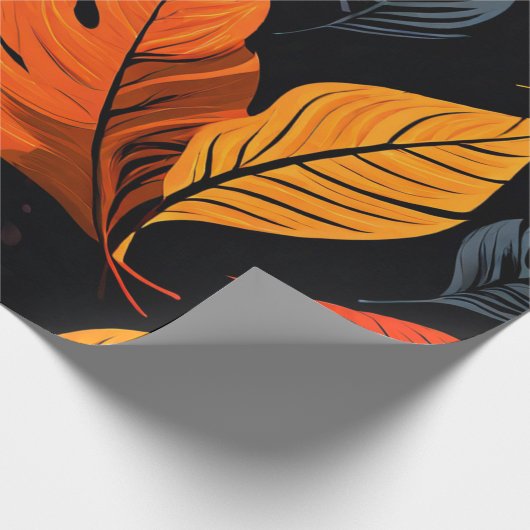 Herbstleuchte: strahlende Blättermuster Geschenkpapier (Ecke)