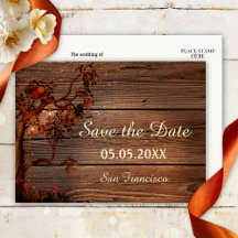 Herbstleuchten Save the Date Postkarte