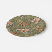 Herbstleven und Eichhörnchen Pappteller (Schrägansicht)
