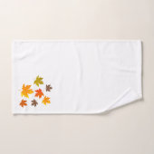 Herbstlich fallende bunte Blätter Badhandtuch Set (Handtuch)