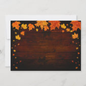 Herbstlich fallende glitzernde Blätter rustikale E Einladung (Rückseite)