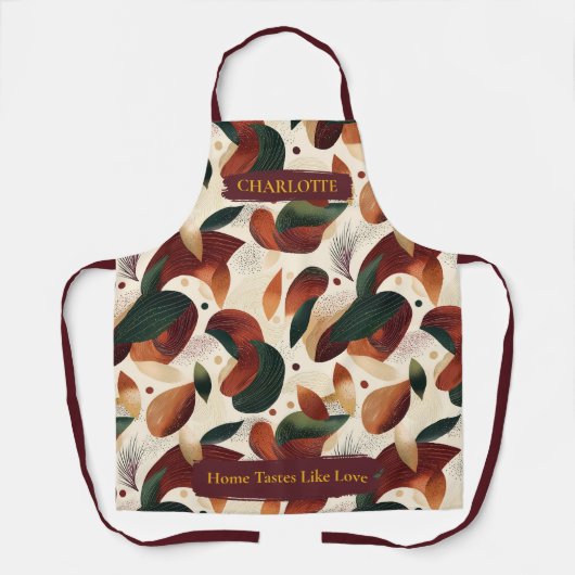 Herbstliche Abstrakte Leaf-Schürze mit Individuell Schürze (Vorderseite)