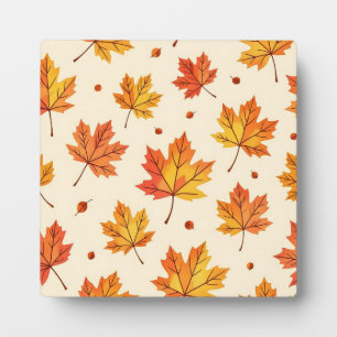 Herbstliche Ahornblätter fallendes Muster Fotoplatte