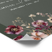 Herbstliche Anemone Arch Hochzeit Willkommen Poster (Ecke)