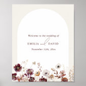 Herbstliche Anemone Arch Hochzeit Willkommen Poster (Vorne)