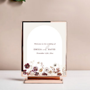 Herbstliche Anemone Arch Hochzeit Willkommen Poster