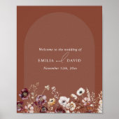 Herbstliche Anemone Terracotta Arch Wedding Willko Poster (Vorne)