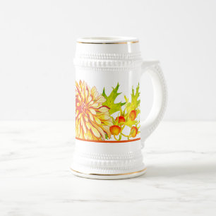 Herbstliche Ankunft auf dem Stein Bierglas