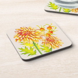 Herbstliche Ankunft auf einem Untersetzer Set