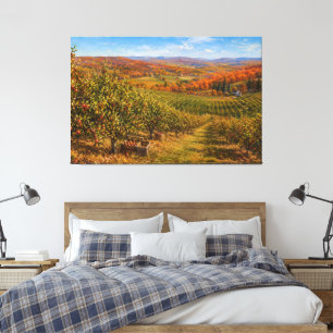 Herbstliche Apfelplantagenlandschaft Leinwanddruck