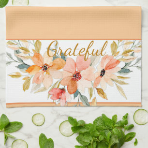 Herbstliche Aquarellblumen Geschirrtuch