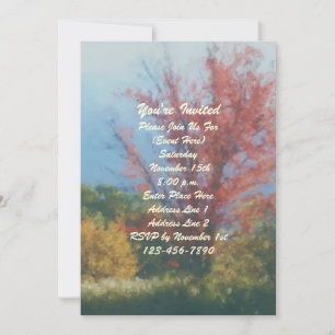 Herbstliche Bäume Malerei Natur Party Einladung