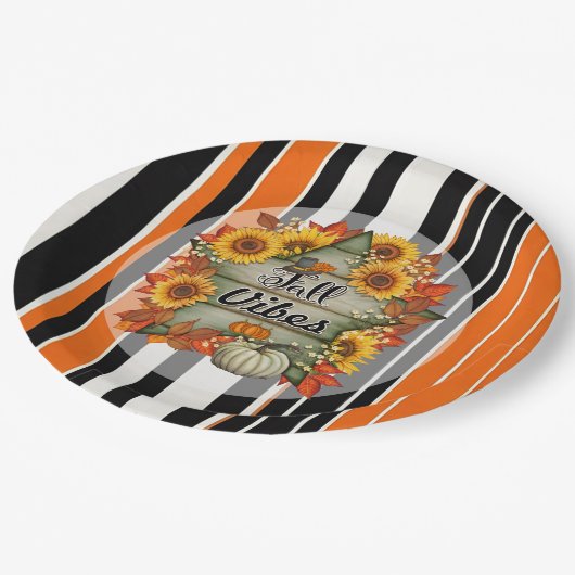 Herbstliche Beautiful Trendy Erntedank Collection Pappteller (Schrägansicht)