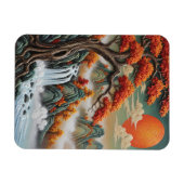 Herbstliche Berglandschaft mit Wasserfall Magnet (Horizontal)