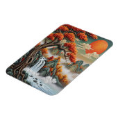 Herbstliche Berglandschaft mit Wasserfall Magnet (Linke Seite)