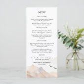 Herbstliche Bergseen-Rustikal-Hochzeitsmenü Menükarte (Stehend Vorderseite)