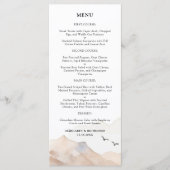 Herbstliche Bergseen-Rustikal-Hochzeitsmenü Menükarte (Vorderseite)