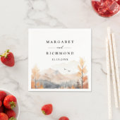 Herbstliche Bergseen-Rustikale Hochzeit Papier Ser Serviette (Beispiel)