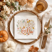 Herbstliche Bewirtung Wasserfarbe Herbst Glücklich Serviette