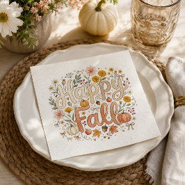 Herbstliche Bewirtung Wasserfarbe Herbst Glücklich Serviette