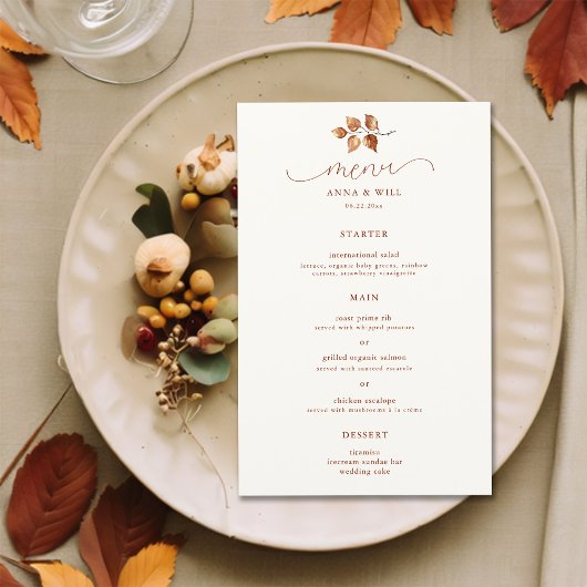 Herbstliche Blätter Elegante Hochzeit im Herbst