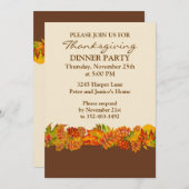 Herbstliche Blätter Erntedank-Party Einladung (Vorne/Hinten)