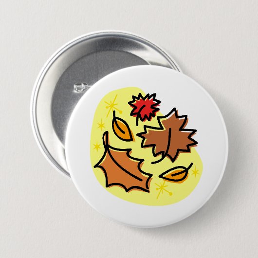 Herbstliche Blätter fallen farbenfroh, saisonale K Button (Vorne & Hinten)