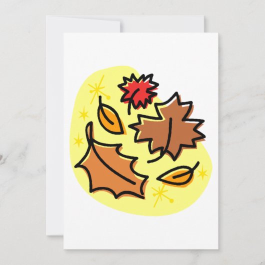 Herbstliche Blätter fallen farbenfroh, saisonale K Einladung (Vorderseite)