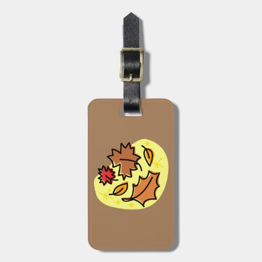 Herbstliche Blätter fallen farbenfroh, saisonale K Gepäckanhänger (Vorderseite vertikal)