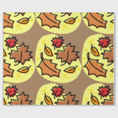 Herbstliche Blätter fallen farbenfroh, saisonale K Geschenkpapier (Flach)