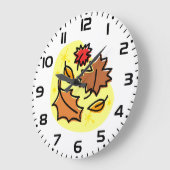 Herbstliche Blätter fallen farbenfroh, saisonale K Große Wanduhr (Winkel)