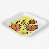 Herbstliche Blätter fallen farbenfroh, saisonale K Pappteller (Gewinkelt)