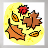 Herbstliche Blätter fallen farbenfroh, saisonale K Poster (Vorne)