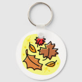 Herbstliche Blätter fallen farbenfroh, saisonale K Schlüsselanhänger (Vorderseite)