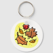 Herbstliche Blätter fallen farbenfroh, saisonale K Schlüsselanhänger (Rückseite)