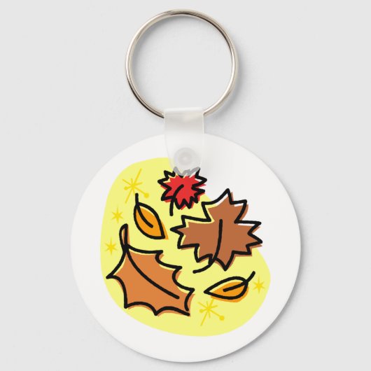 Herbstliche Blätter fallen farbenfroh, saisonale K Schlüsselanhänger (Rückseite)