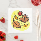 Herbstliche Blätter fallen farbenfroh, saisonale K Serviette (Beispiel)