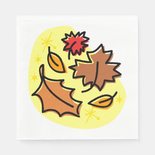 Herbstliche Blätter fallen farbenfroh, saisonale K Serviette (Vorderseite)