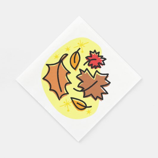 Herbstliche Blätter fallen farbenfroh, saisonale K Serviette (Ecke)