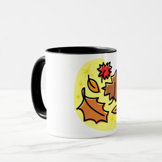 Herbstliche Blätter fallen farbenfroh, saisonale K Tasse (Vorderseite Links)
