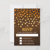 Herbstliche Blätter Gold und Braun Grunge Hochzeit RSVP Karte (Vorderseite)
