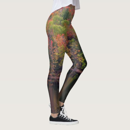 Herbstliche Blätter Herbstfarben Szene Frauen Legg Leggings (Rechts)