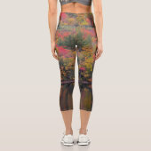 Herbstliche Blätter Herbstfarbendarstellung Frauen Capri Leggings (Rückseite)