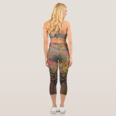 Herbstliche Blätter Herbstfarbendarstellung Frauen Capri Leggings (Rückseite)