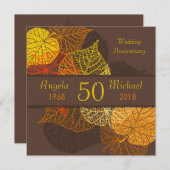 Herbstliche Blätter Hochzeit Einladung (Vorne/Hinten)