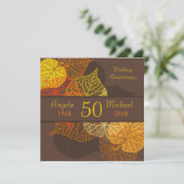 Herbstliche Blätter Hochzeit Einladung (Stehend Vorderseite)