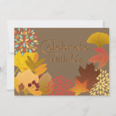 Herbstliche Blätter individuelle Geburtstagseinlad Einladung (Rückseite)