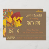 Herbstliche Blätter individuelle Geburtstagseinlad Einladung (Vorne/Hinten)