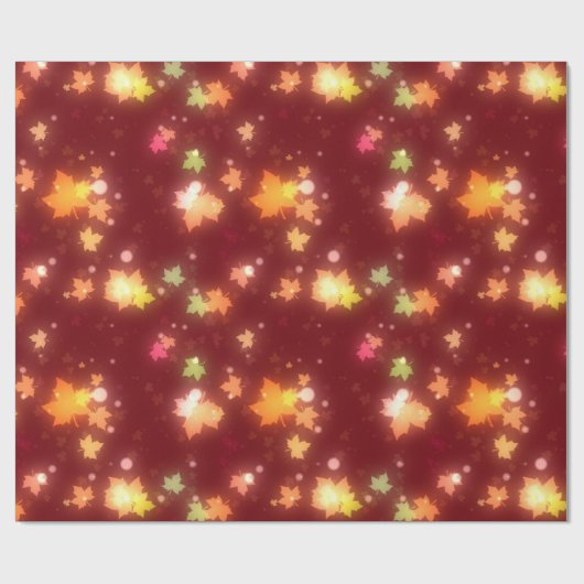 Herbstliche Blätter mit leuchtenden Herbstfarben Geschenkpapier (Flach)